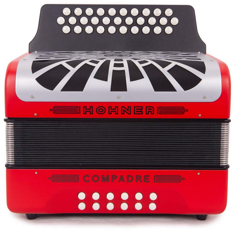 Hohner Compadre FBE Red with Matte Gray Grill-accordion-Hohner- Hermes Music