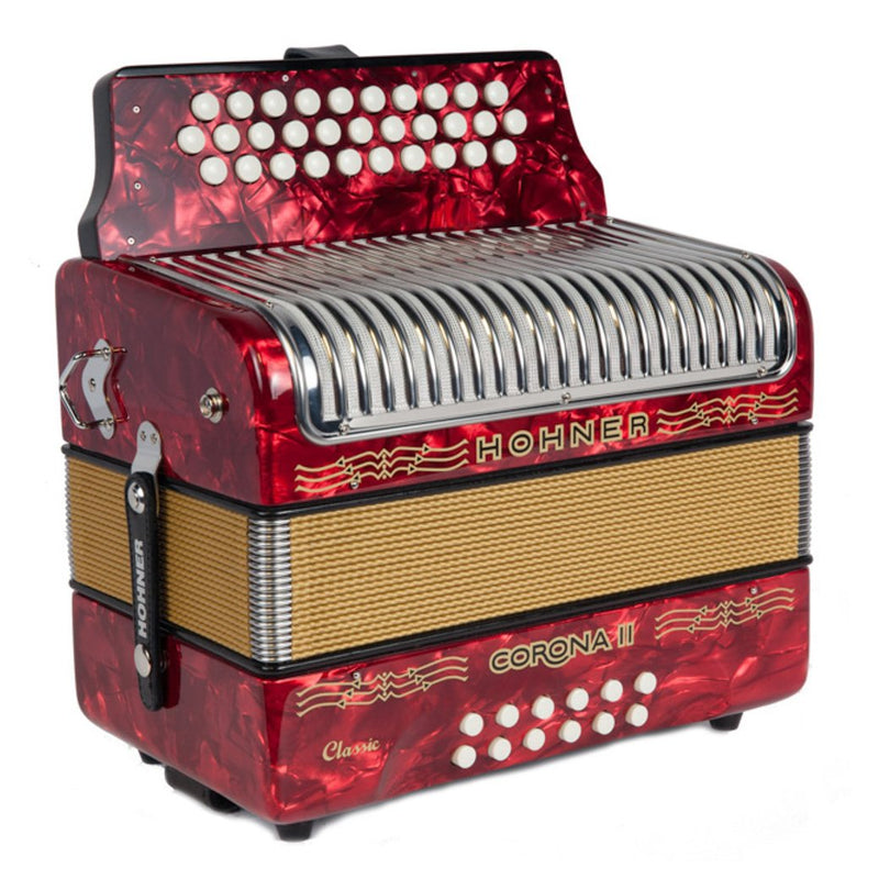 Hohner Corona II Classic Red FBE-accordion-Hohner- Hermes Music