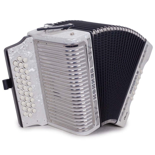 Hohner Corona II Classic White FBE-accordion-Hohner- Hermes Music