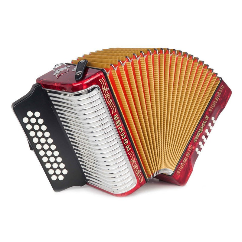 Hohner Corona II GCF Red-accordion-Hohner- Hermes Music