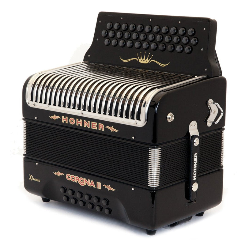 Hohner Corona II Xtreme FBE Black-accordion-Hohner- Hermes Music