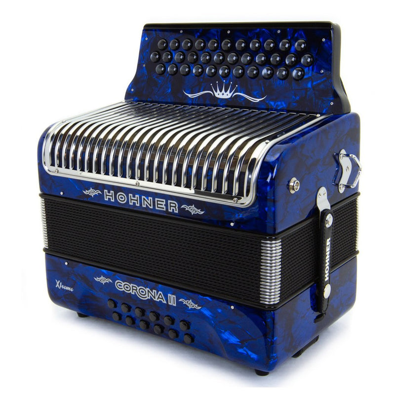 Hohner Corona II Xtreme FBE Blue-accordion-Hohner- Hermes Music