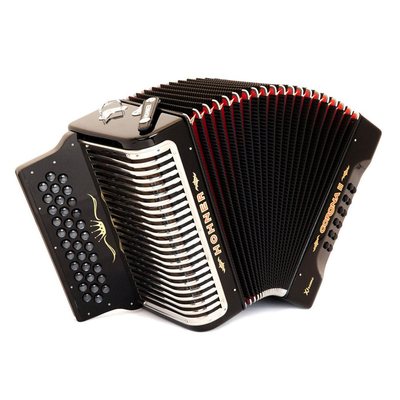 Hohner Corona II Xtreme GCF Black-accordion-Hohner- Hermes Music
