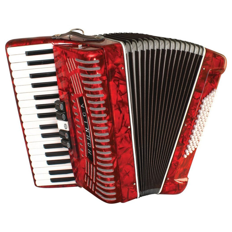 Hohner Economy 72 Bass Piano Accordion Red-accordion-Hohner- Hermes Music