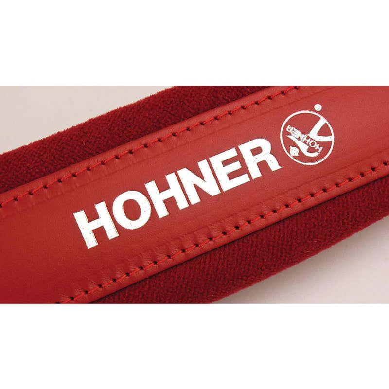 Hohner Extra Large Accordion Straps Red Leather and Velvet-accessories-Hohner- Hermes Music