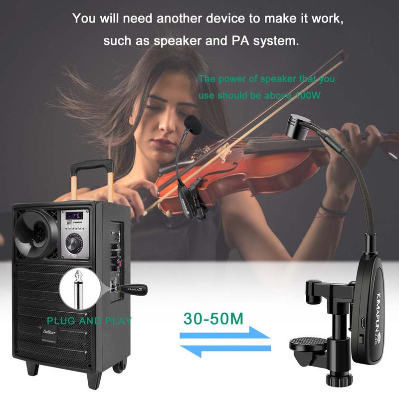 Kimafun KM-CX220-3 Wireless Violin Microphone System-wireless-Kimafun- Hermes Music