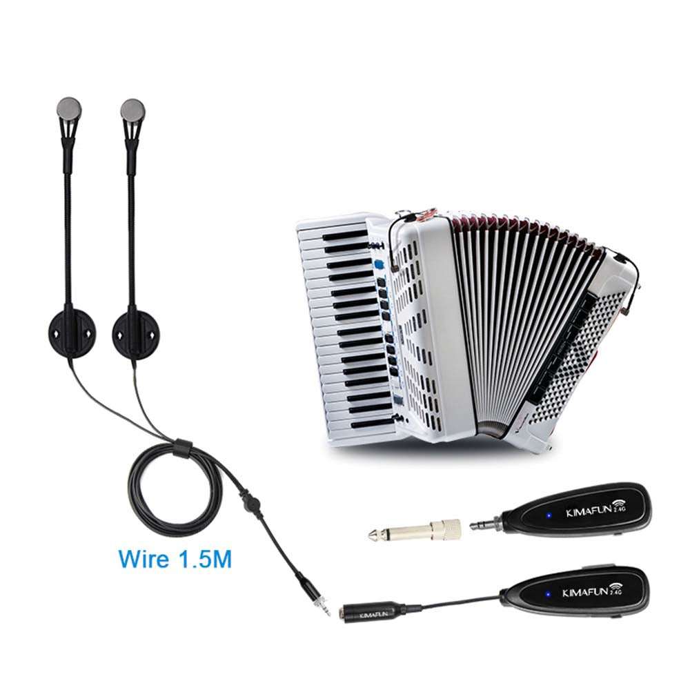 Kimafun KM-CX710 Sistema de Micrófono Inalámbrico Doble para Acordeón