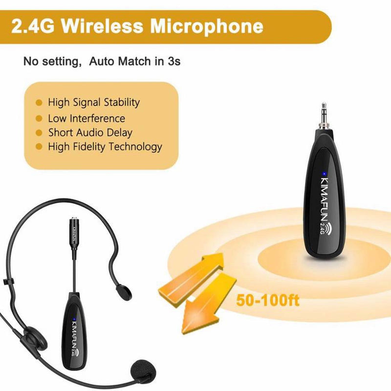 Kimafun KM-G102-3 Wireless Lavalier Vocal Lapel and Headset Microphone System-microphone-Kimafun- Hermes Music