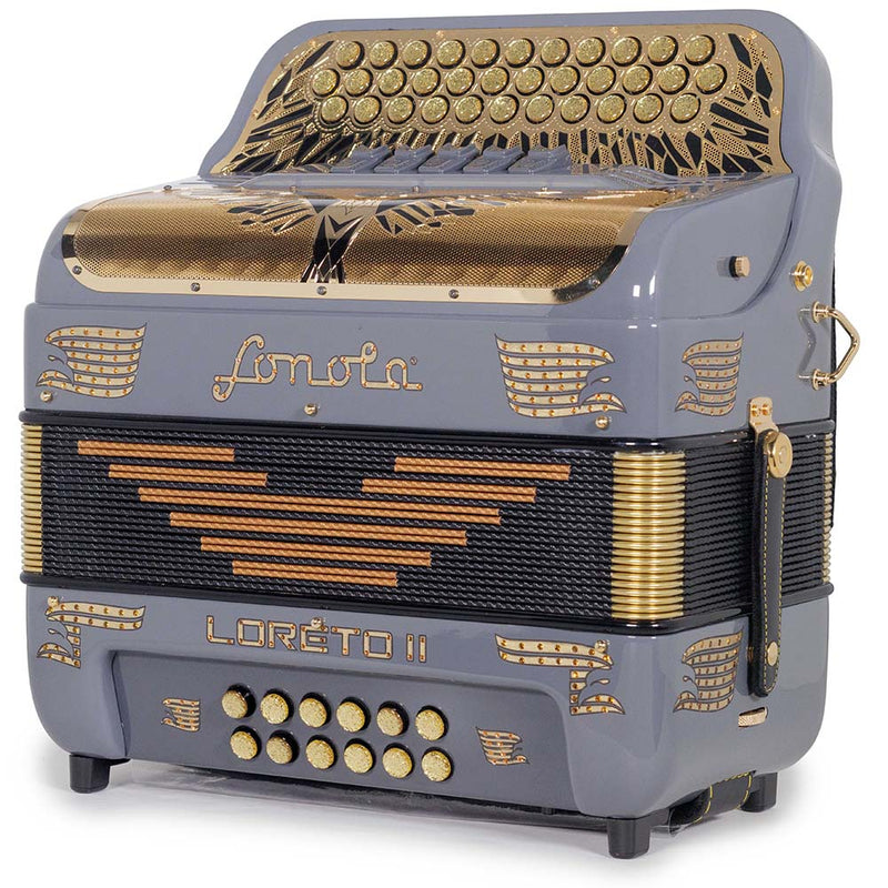 Sonola Loreto II Ultra Compacta Accordion 5 Registros EAD Gris Oscuro con Dorado