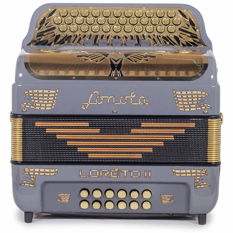 Sonola Loreto II Ultra Compacta Accordion 5 Registros EAD Gris Oscuro con Dorado