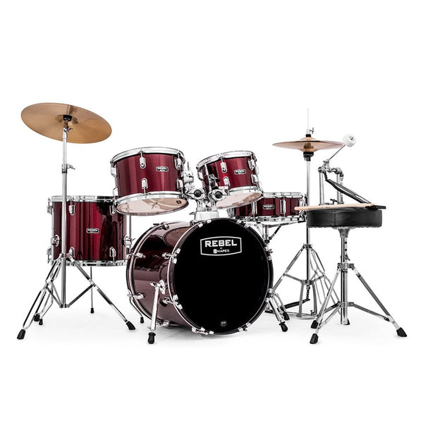 Mapex Rebel Junior 5-Piece Drum Set Red-drumset-Mapex- Hermes Music