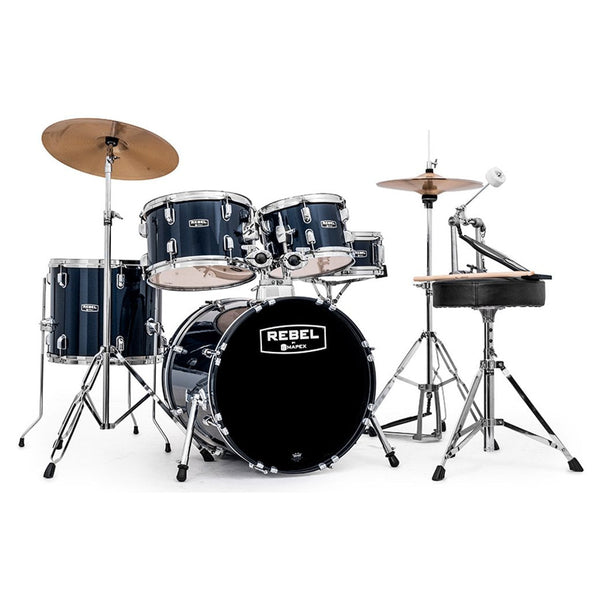 Mapex Rebel Junior 5-Piece Drum Set Royal Blue-drumset-Mapex- Hermes Music