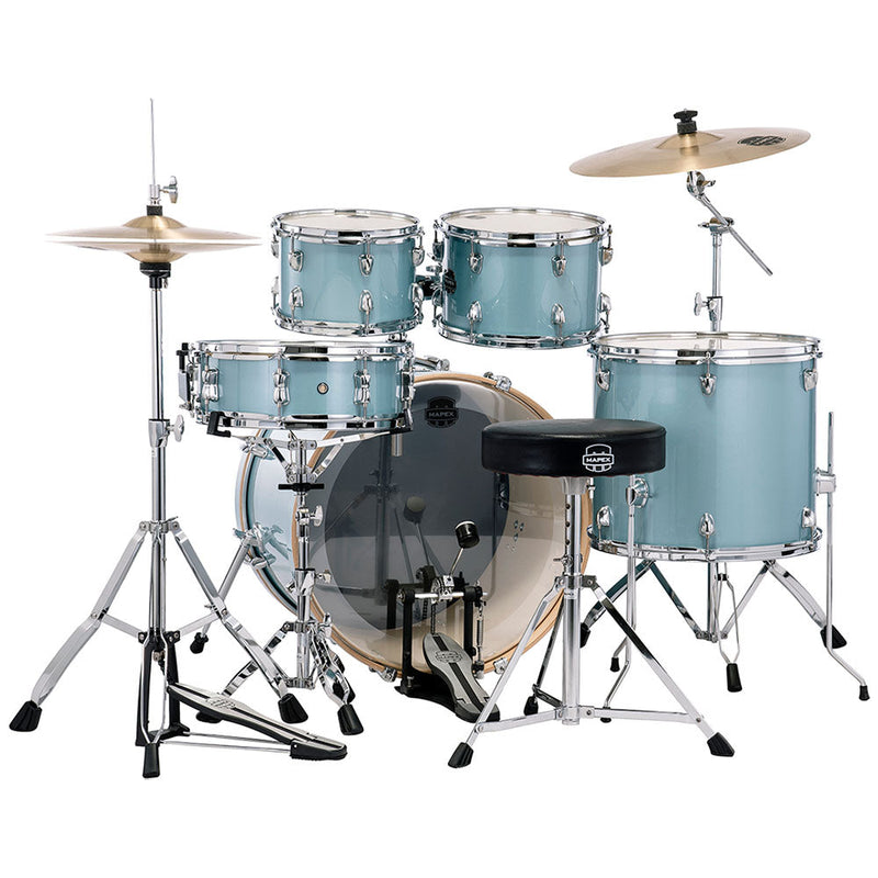 Mapex Venus 5 Pc Rock Complete Setup VJ Aqua Blue Sparkle-drumset-Mapex- Hermes Music