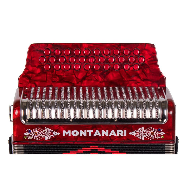 Montanari 3112 MG Accordion FBE Red-accordion-Montanari- Hermes Music