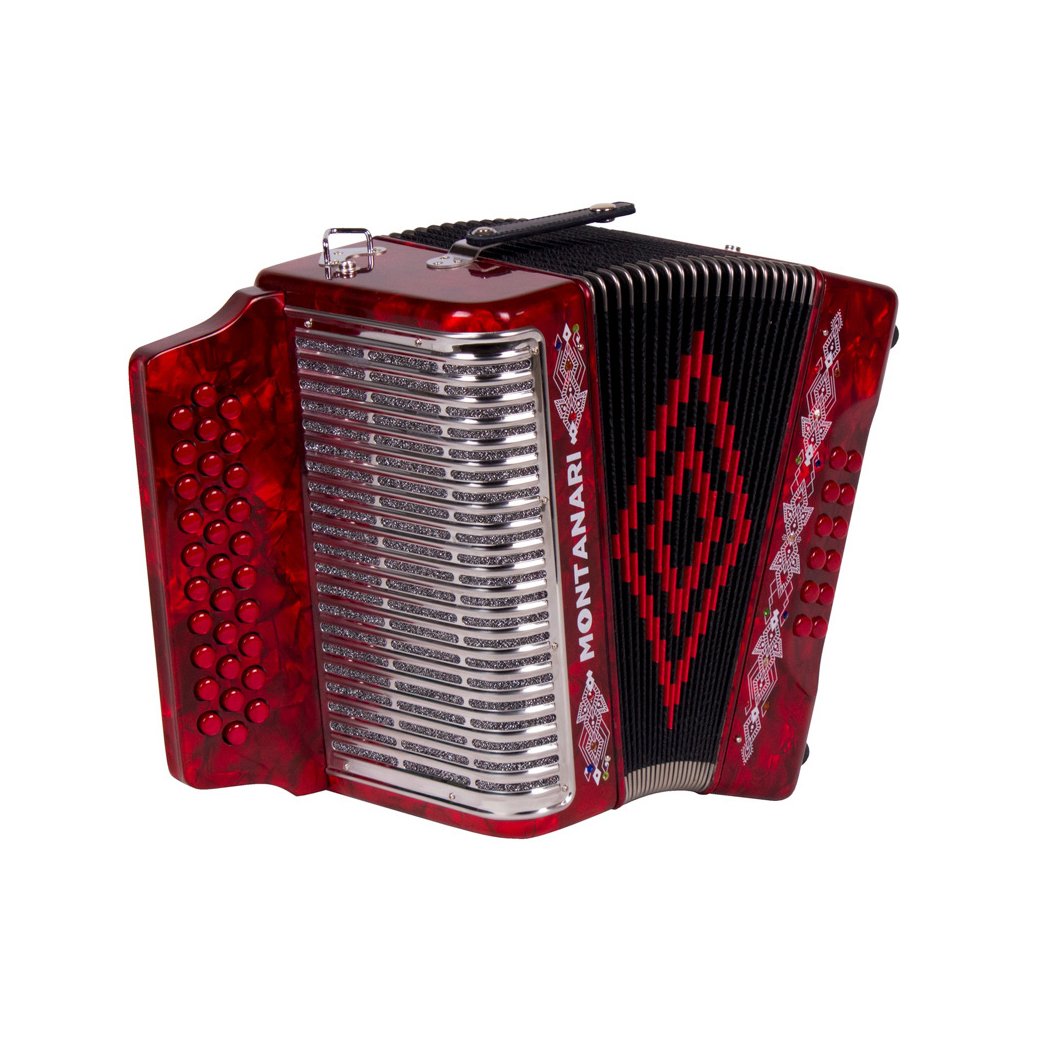 Montanari 3112 MG Accordion GCF Red-accordion-Montanari- Hermes Music