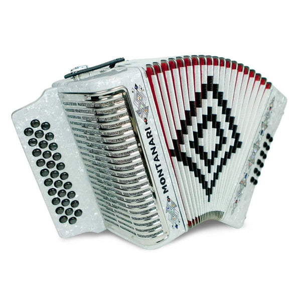 Montanari 3112 MG Accordion GCF White-accordion-Montanari- Hermes Music