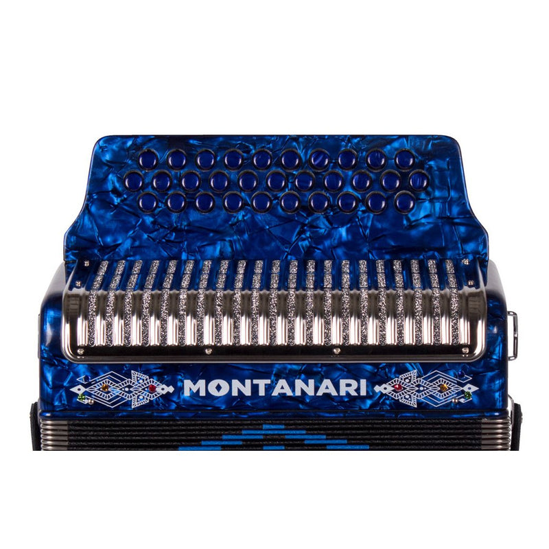 Montanari 3112 MG Accordion No Switch FBE Blue-accordion-Montanari- Hermes Music
