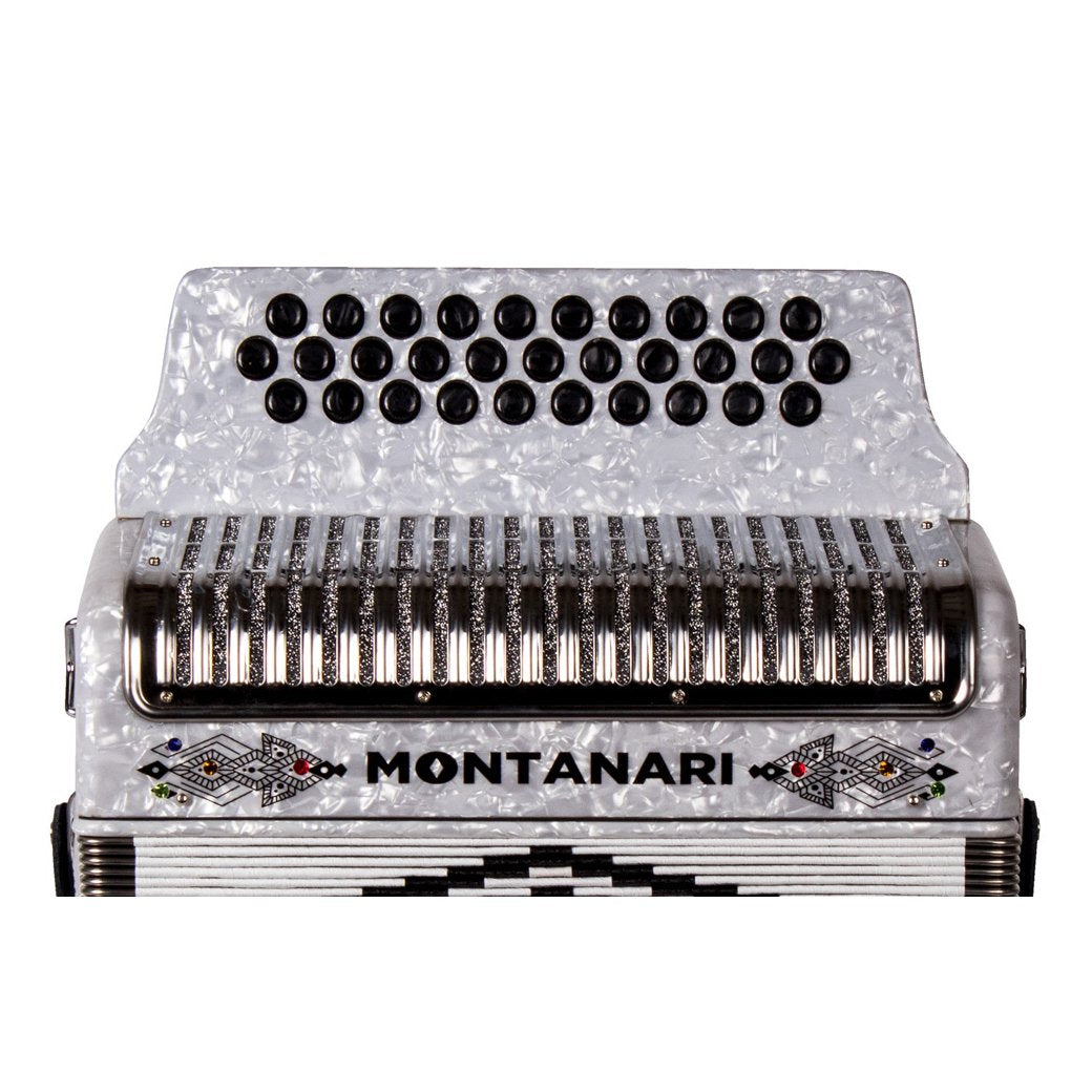 Montanari 3112 MG Accordion No Switch FBE White-accordion-Montanari- Hermes Music
