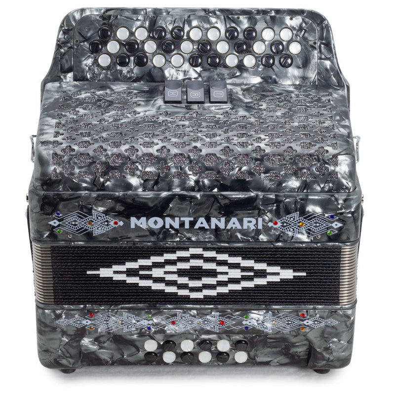 Montanari 3412 3 Switch Accordion FBE Gray-accordion-Montanari- Hermes Music