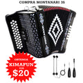 Montanari 3412 3 Switch Accordion FBE with Kimafun Microphone Bundle-bundle-Hermes Music- Hermes Music