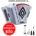 Montanari 3412 3 Switch Accordion FBE with Kimafun Microphone Bundle-bundle-Hermes Music- Hermes Music