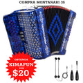 Montanari 3412 3 Switch Accordion FBE with Kimafun Microphone Bundle-bundle-Hermes Music- Hermes Music