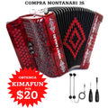 Montanari 3412 3 Switch Accordion FBE with Kimafun Microphone Bundle-bundle-Hermes Music- Hermes Music