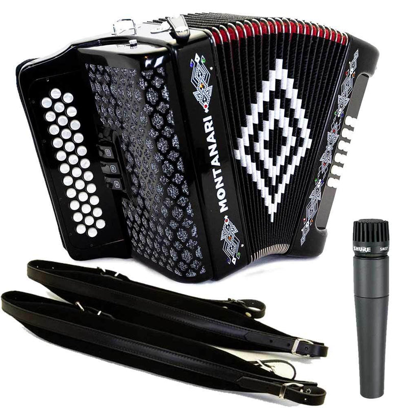 Montanari 3412 3S EAD Bundle with Shure SM57 Microphone and Cantabella Straps-bundle-Hermes Music- Hermes Music