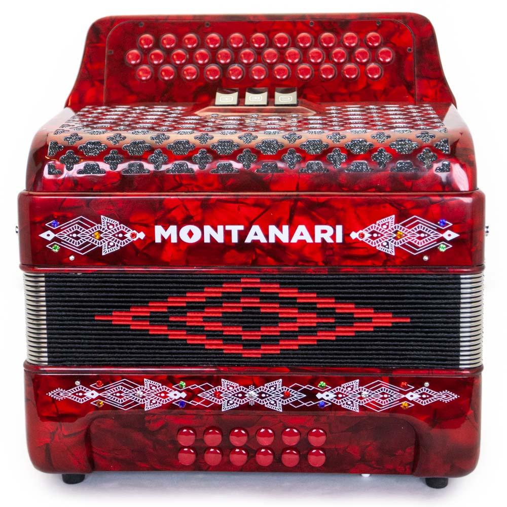 Montanari 3412 Accordion 3 Switch EAD Red-accordion-Montanari- Hermes Music
