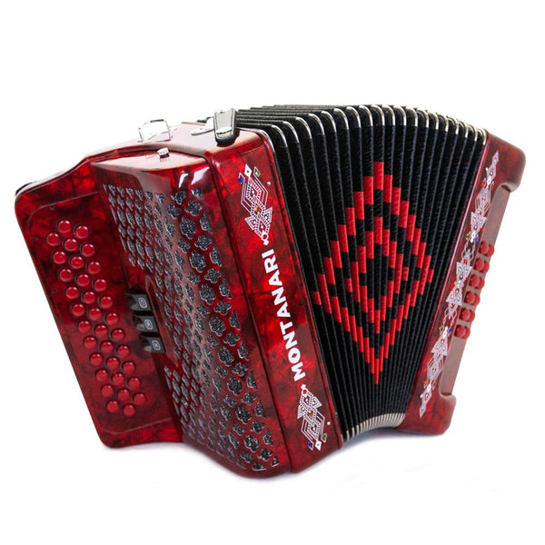 Montanari 3412 Accordion 3 Switch EAD Red-accordion-Montanari- Hermes Music