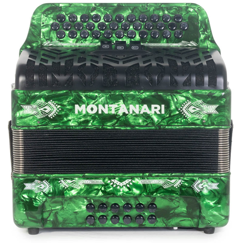 Montanari CM II Accordion 3 Switch 3412 EAD Green-accordion-Montanari- Hermes Music