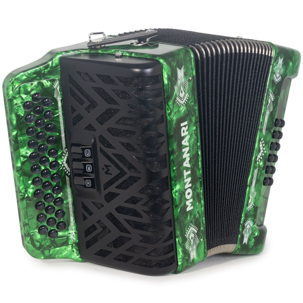 Montanari CM II Accordion 3 Switch 3412 EAD Green-accordion-Montanari- Hermes Music