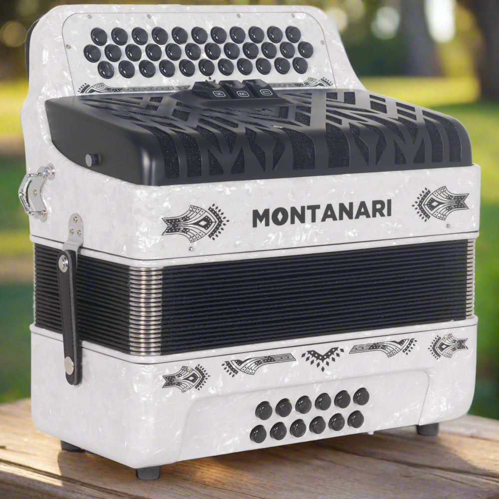 Montanari CM II Accordion 3412 3 Switch FBE White-accordion-Montanari-Hermes Music