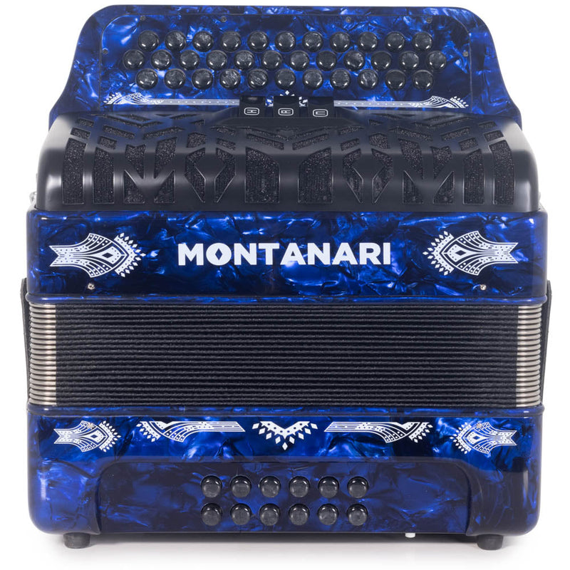 Montanari CM II Accordion 3 Switch 3412 GCF Blue-accordion-Montanari- Hermes Music