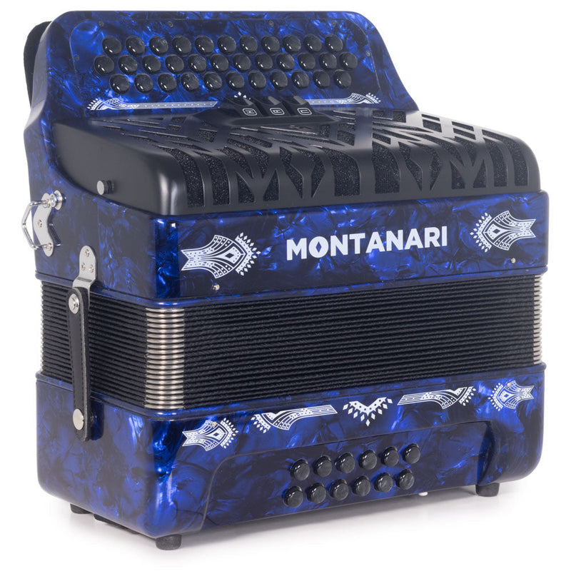 Montanari CM II Accordion 3 Switch 3412 GCF Blue-accordion-Montanari- Hermes Music