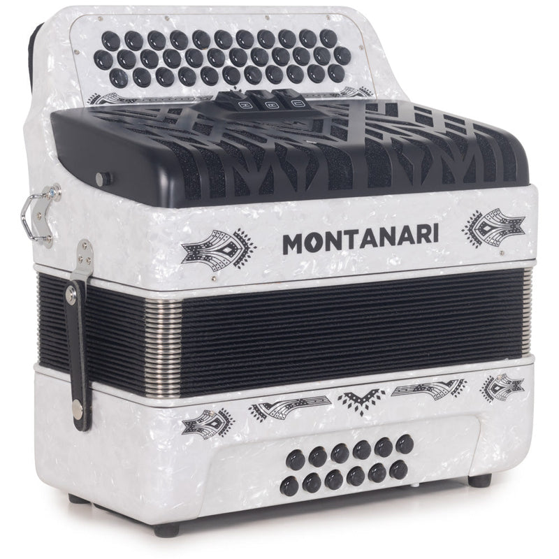Montanari CM II Accordion 3 Switch 3412 GCF White-accordion-Montanari- Hermes Music