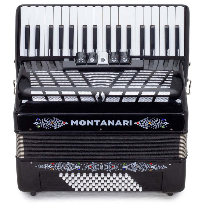 Montanari Piano Accordion 5 Switch 72 Bass 34 Keys Black-accordion-Montanari- Hermes Music