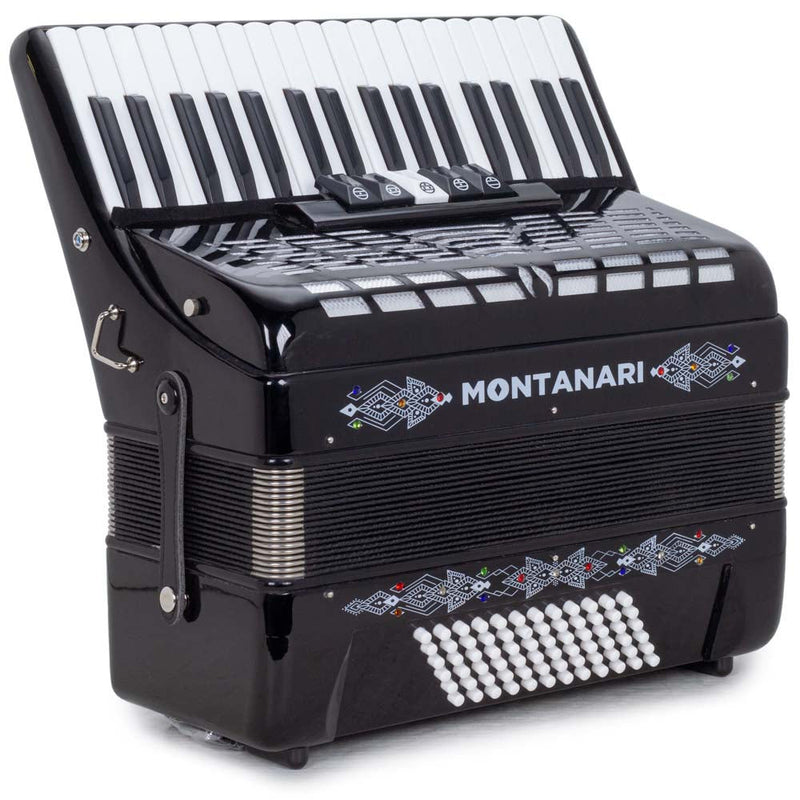 Montanari Piano Accordion 5 Switch 72 Bass 34 Keys Black-accordion-Montanari- Hermes Music