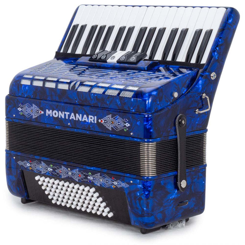 Montanari Piano Accordion 5 Switch 72 Bass 34 Keys Blue-accordion-Montanari- Hermes Music