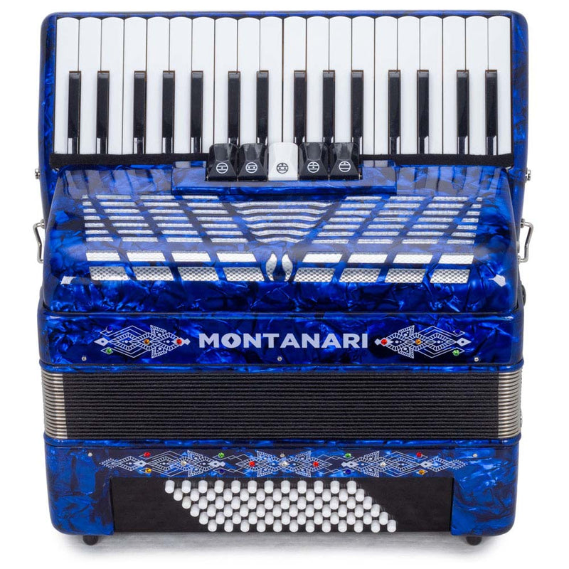 Montanari Piano Accordion 5 Switch 72 Bass 34 Keys Blue-accordion-Montanari- Hermes Music