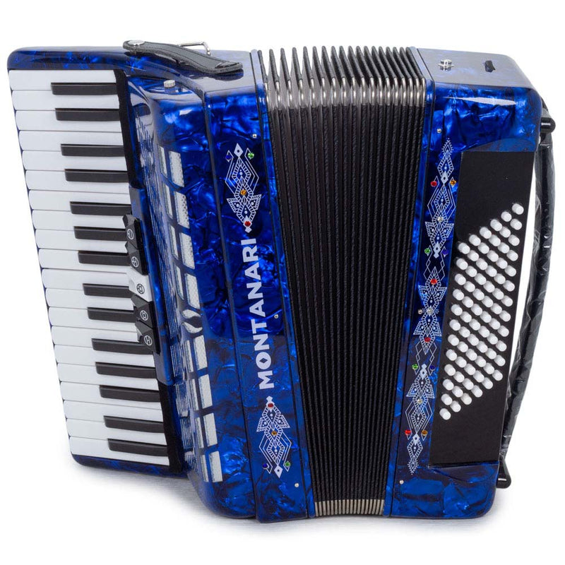 Montanari Piano Accordion 5 Switch 72 Bass 34 Keys Blue-accordion-Montanari- Hermes Music