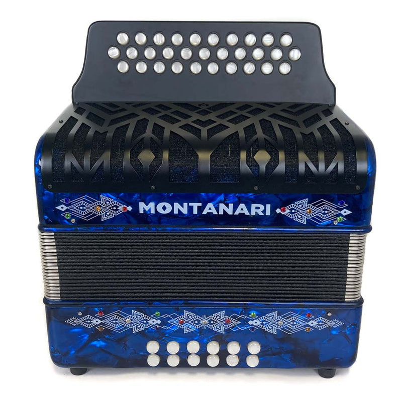 Montanari Vallenato Accordion No Switch FBE Blue-accordion-Montanari- Hermes Music