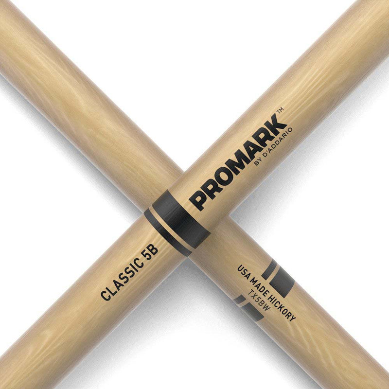 Promark TX5BW American Hickory Wood Tip Drumsticks-accessories-Daddario- Hermes Music