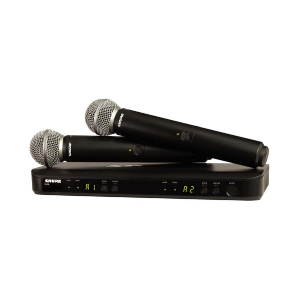 Shure BLX288/SM58 Dual-Channel Wireless Handheld Microphone System with SM58 Capsules-microphone-Shure- Hermes Music