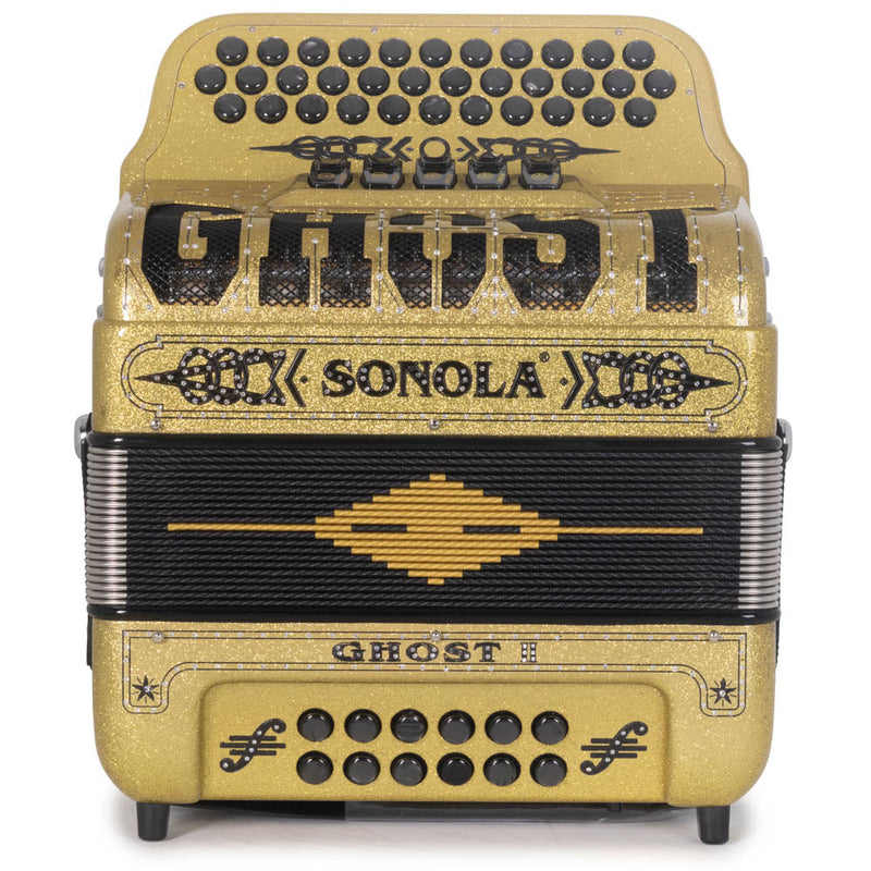 Sonola Ghost II Ultralight Accordion 5 Switch EAD Gold with Black-Accordions & Concertinas-Sonola- Hermes Music
