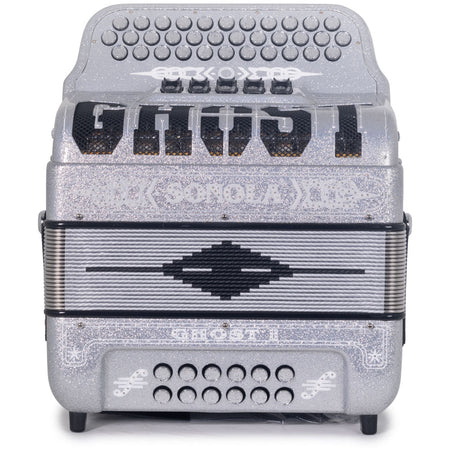 Sonola Ghost II Ultralight Accordion 5 Switch FBE Silver Glitter-Accordions & Concertinas-Sonola- Hermes Music