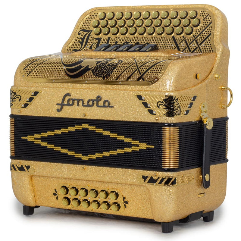 Sonola Jalisco Accordion 5 Switch EAD Gold Glitter-accordion-Sonola- Hermes Music