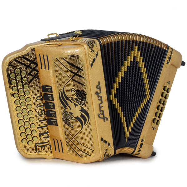 Sonola Jalisco Accordion 5 Switch EAD Gold Glitter-accordion-Sonola- Hermes Music