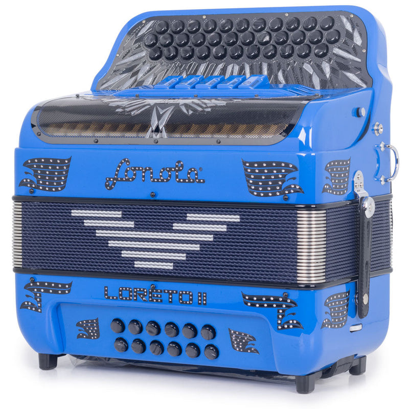 Sonola Loreto II Accordion 5 Switch FBE Blue with Black-accordion-Sonola- Hermes Music