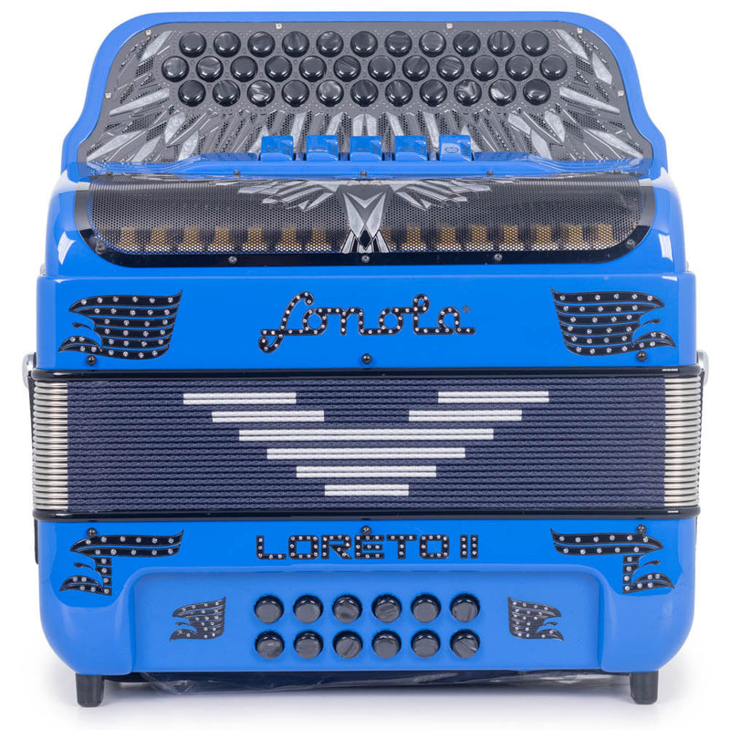 Sonola Loreto II Accordion 5 Switch FBE Blue with Black-accordion-Sonola- Hermes Music